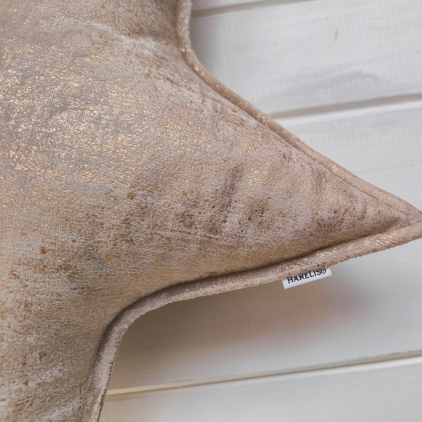 Velvet Star Cushion ( Beige - Gold )