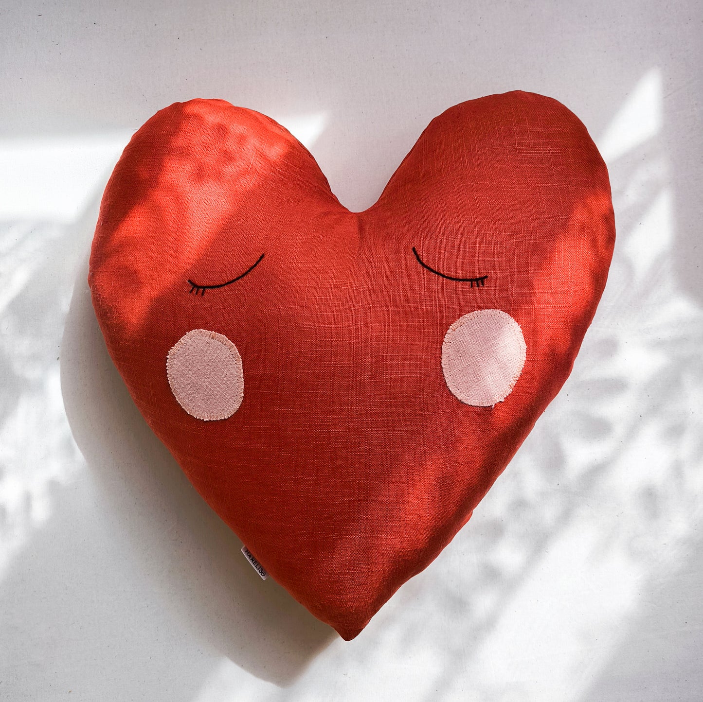 Linen Heart Shaped Cushion