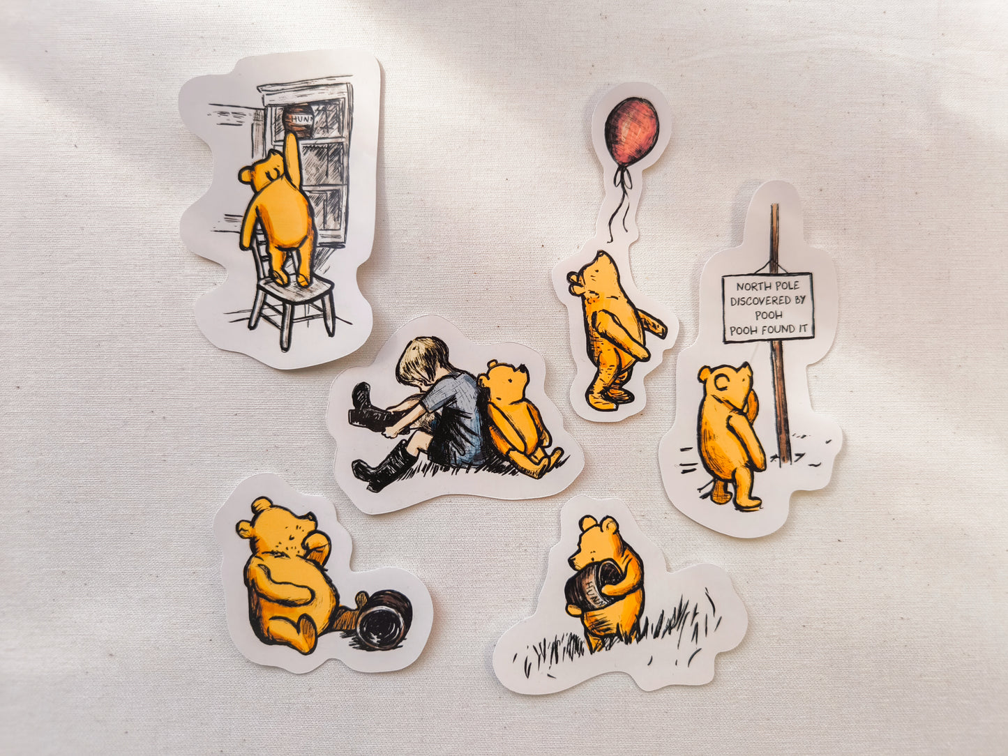 Winnie the Pooh Vintage Sticker Set