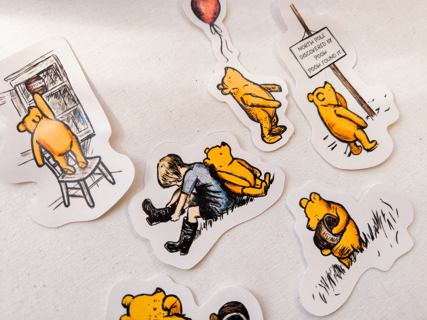 Winnie the Pooh Vintage Sticker Set
