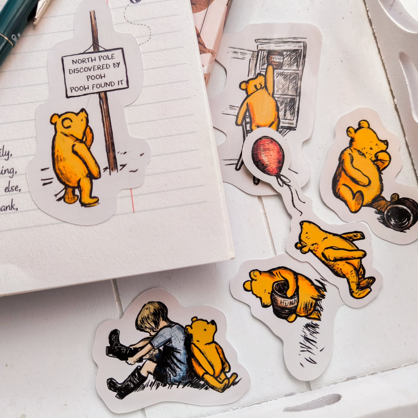 Winnie the Pooh Vintage Sticker Set
