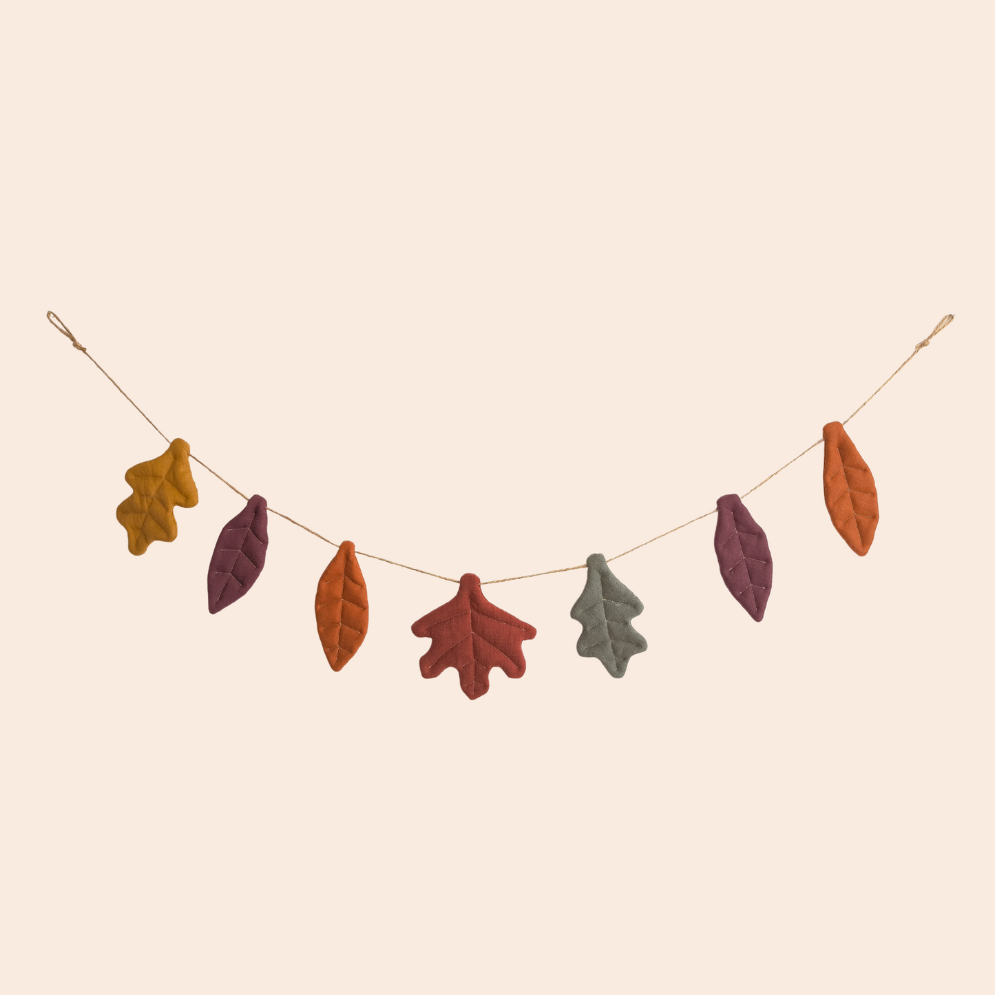 Linen Autumn Garland with Leaves