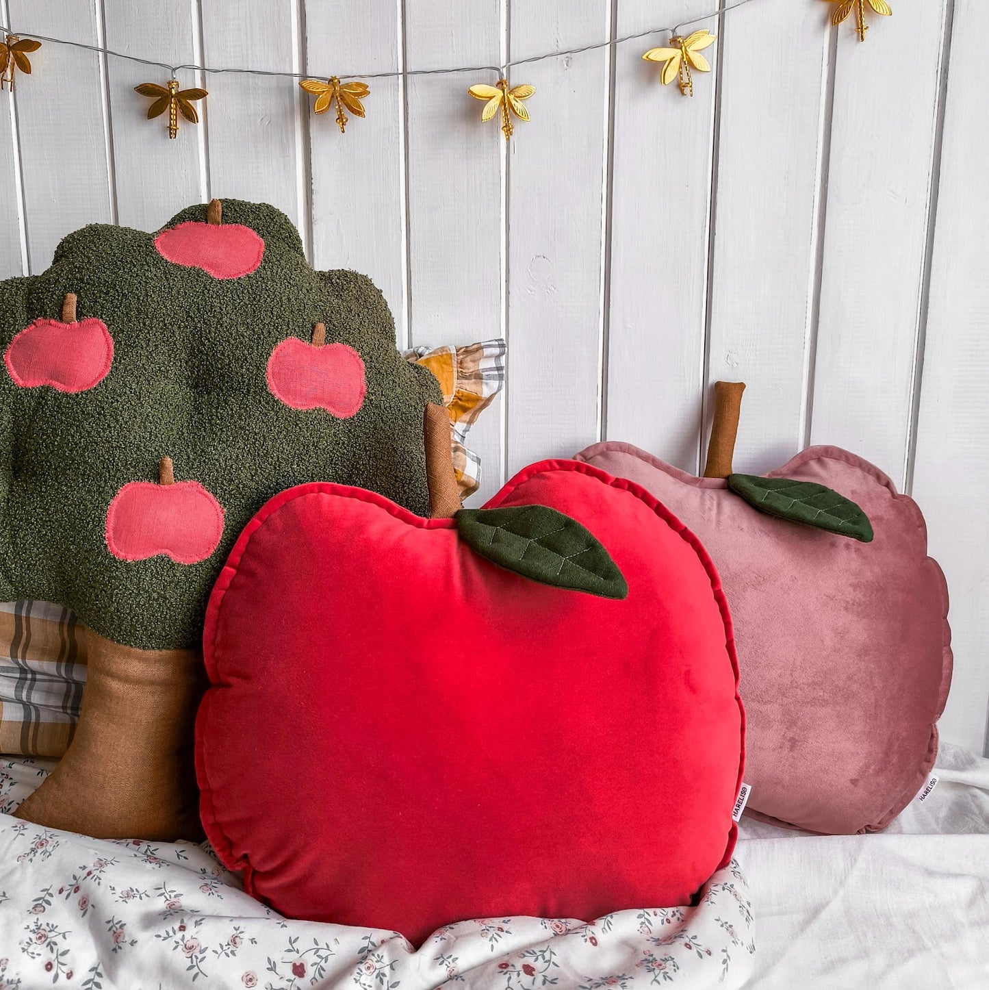 Velvet Apple Cushion (Dusty Rose)