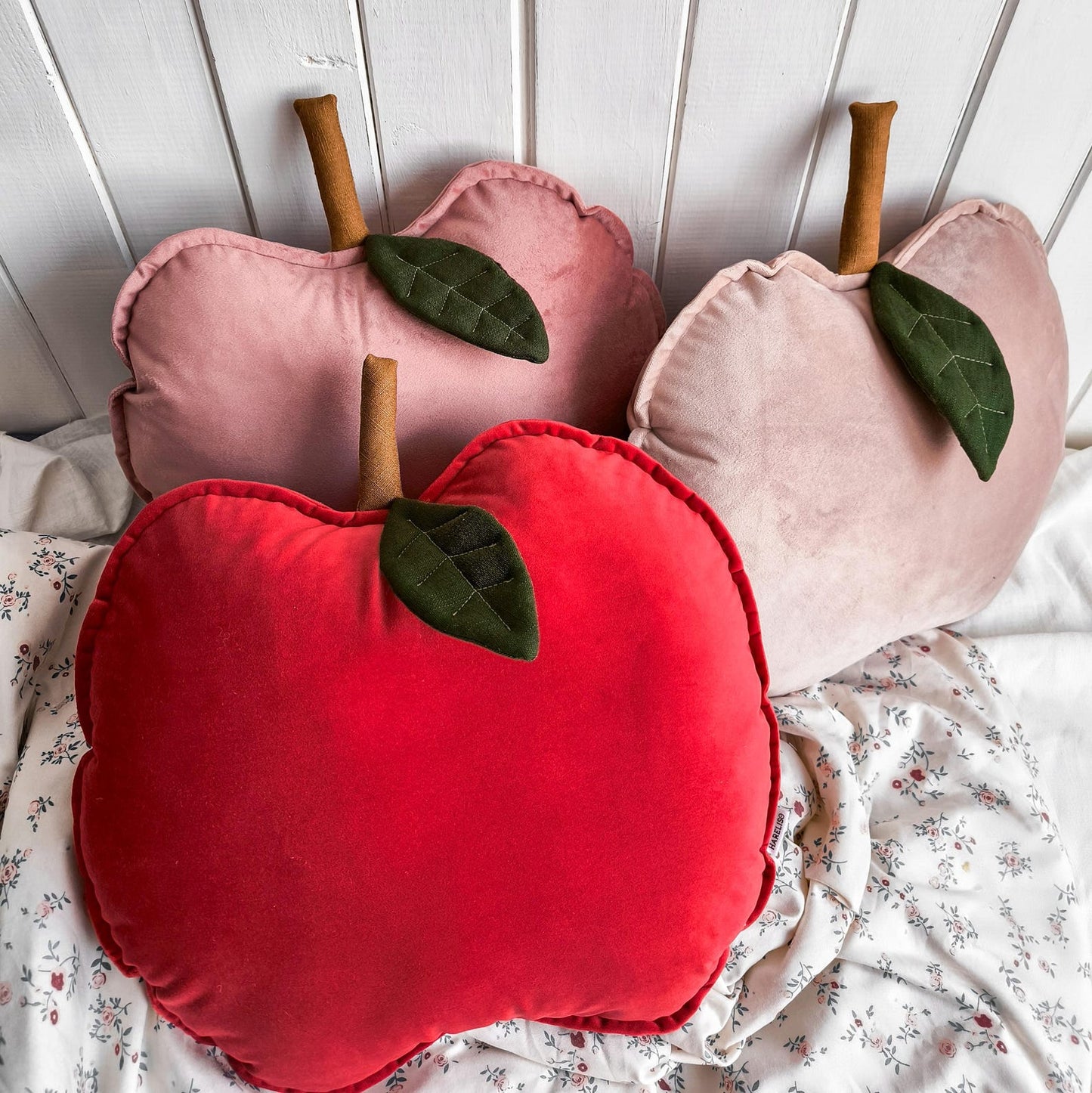 Velvet Apple Cushion (Dusty Rose)