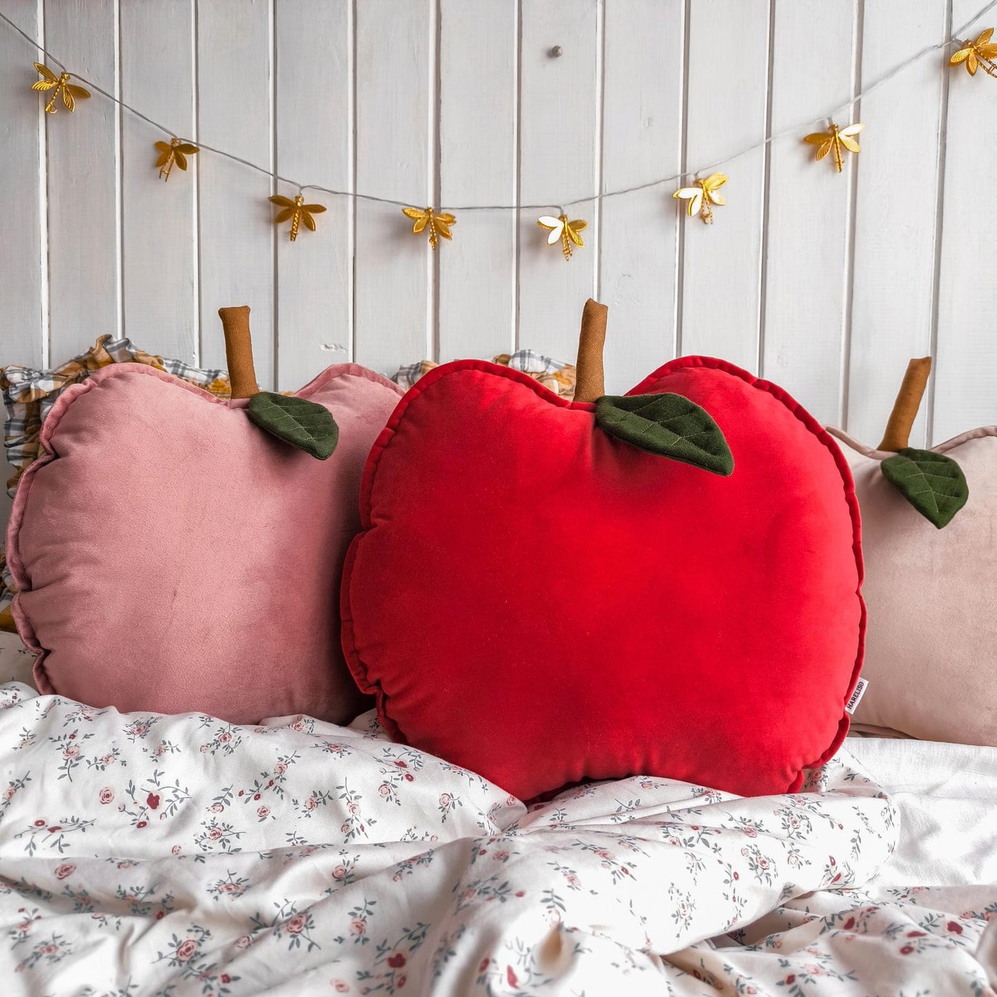 Velvet Apple Cushion (Dusty Rose)
