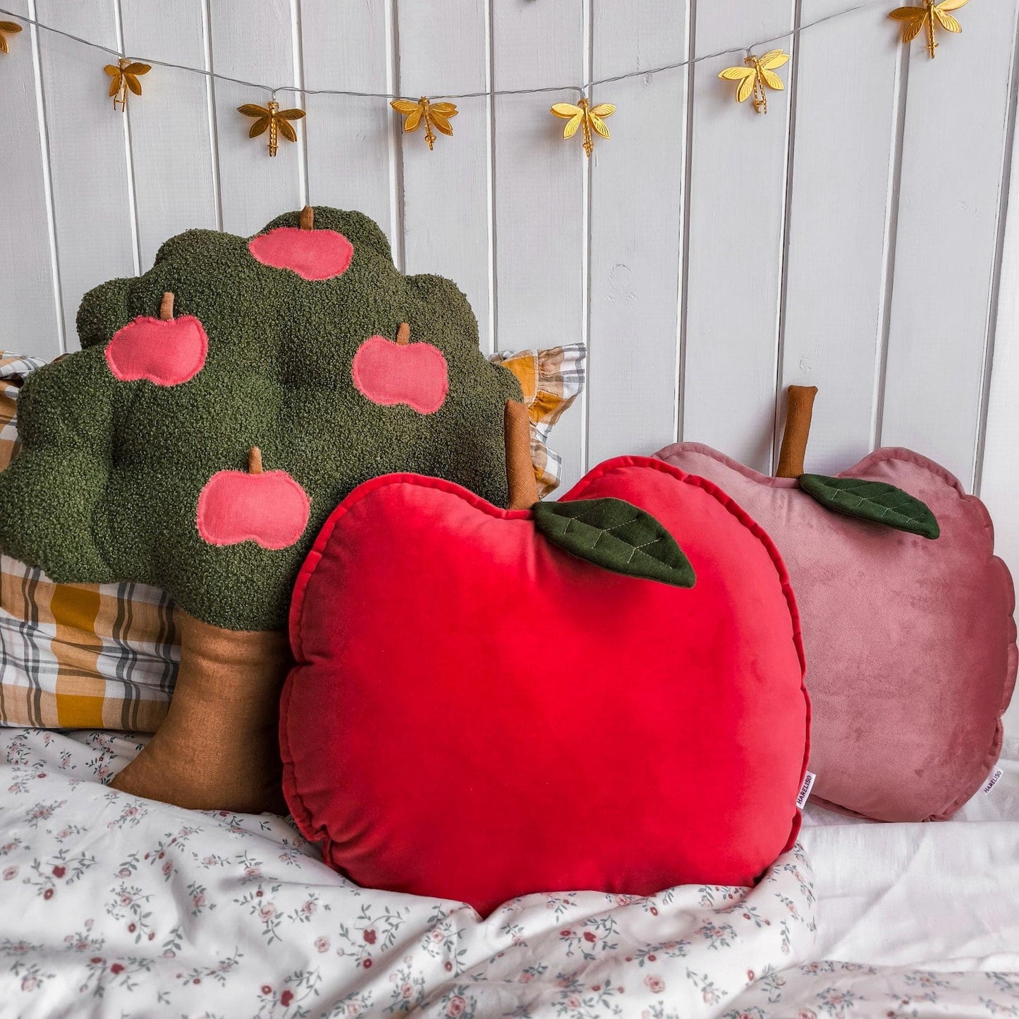 Velvet Apple Cushion (Dusty Rose)
