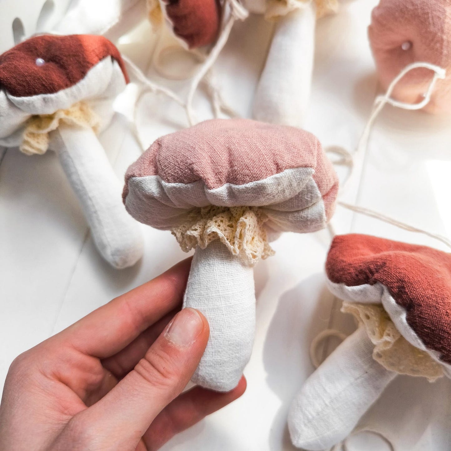 Linen Mushroom Garland