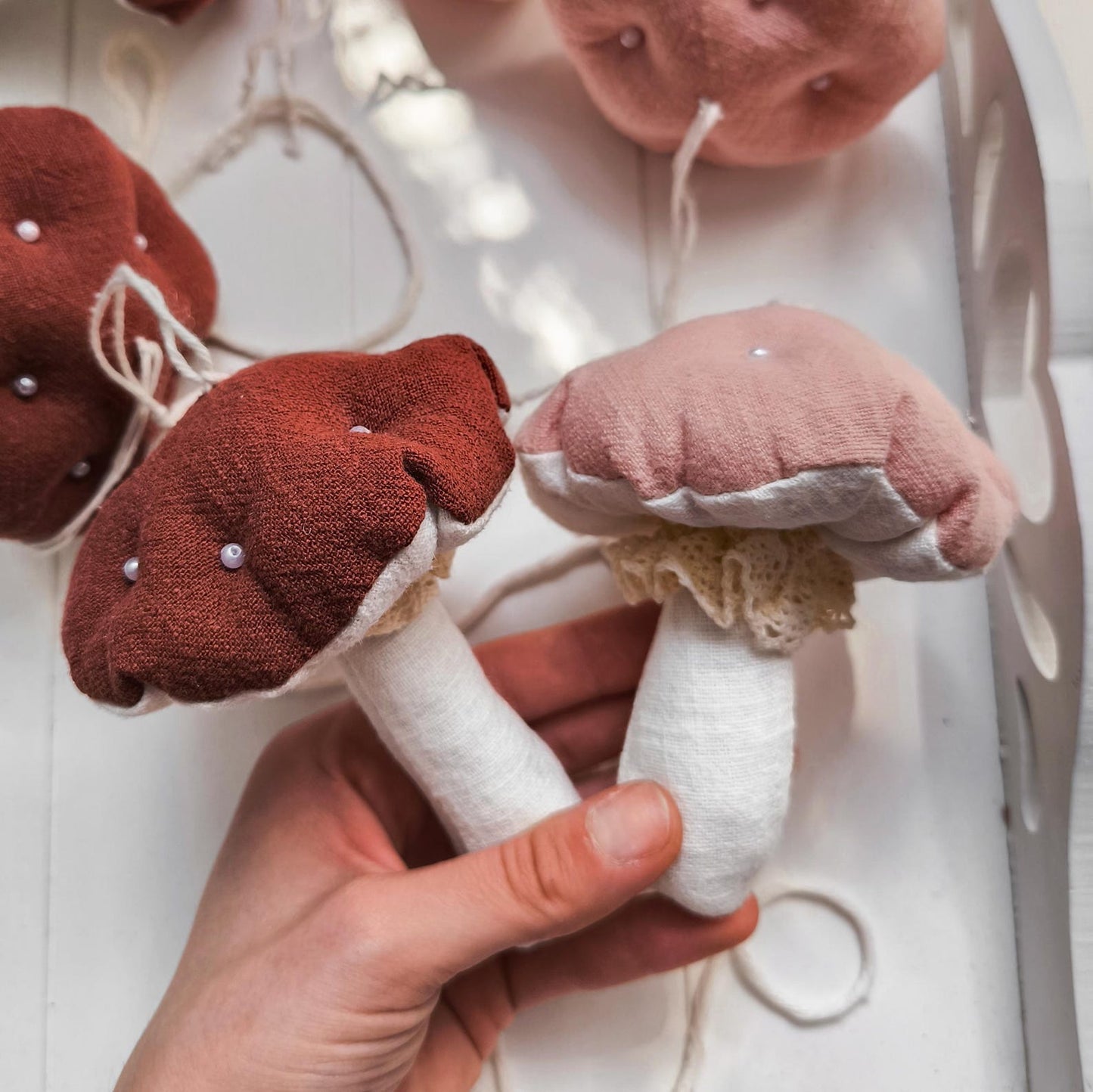 Linen Mushroom Garland