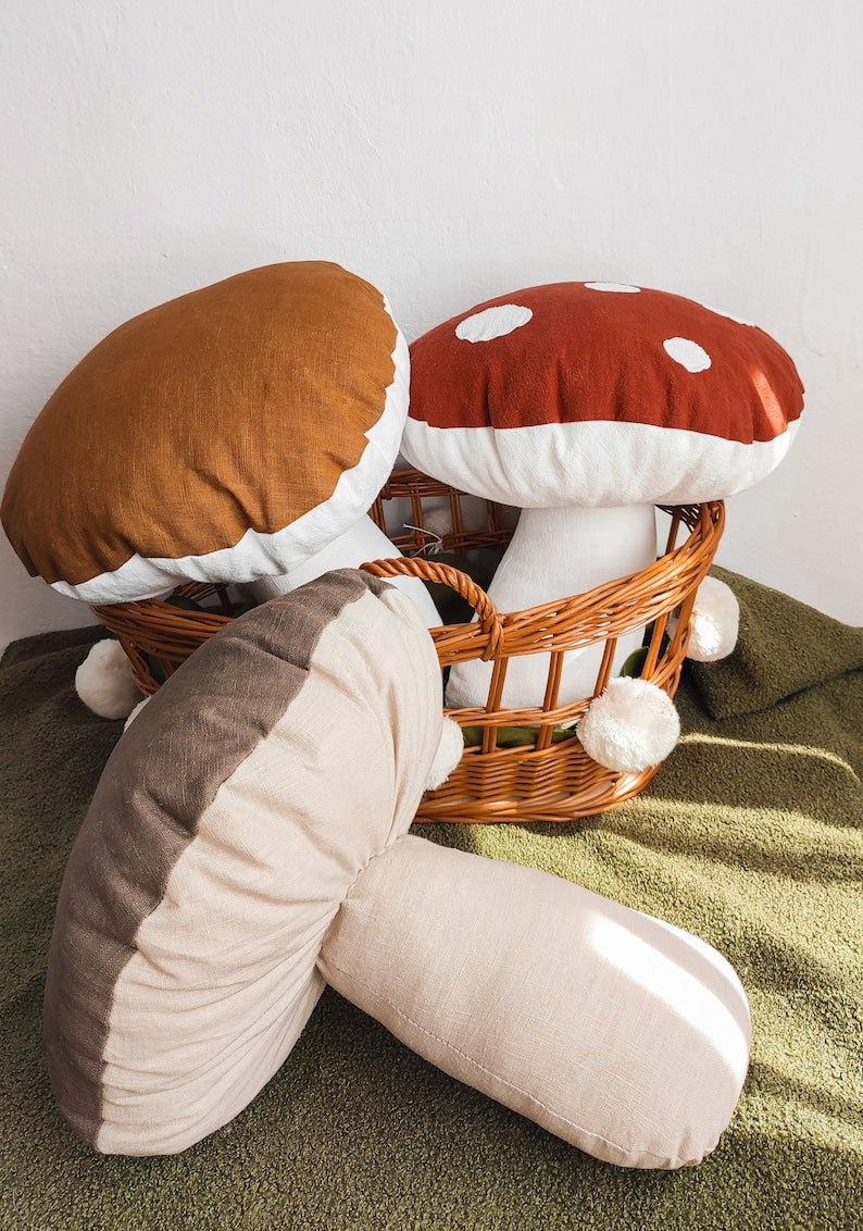 Linen Mushroom Cushion
