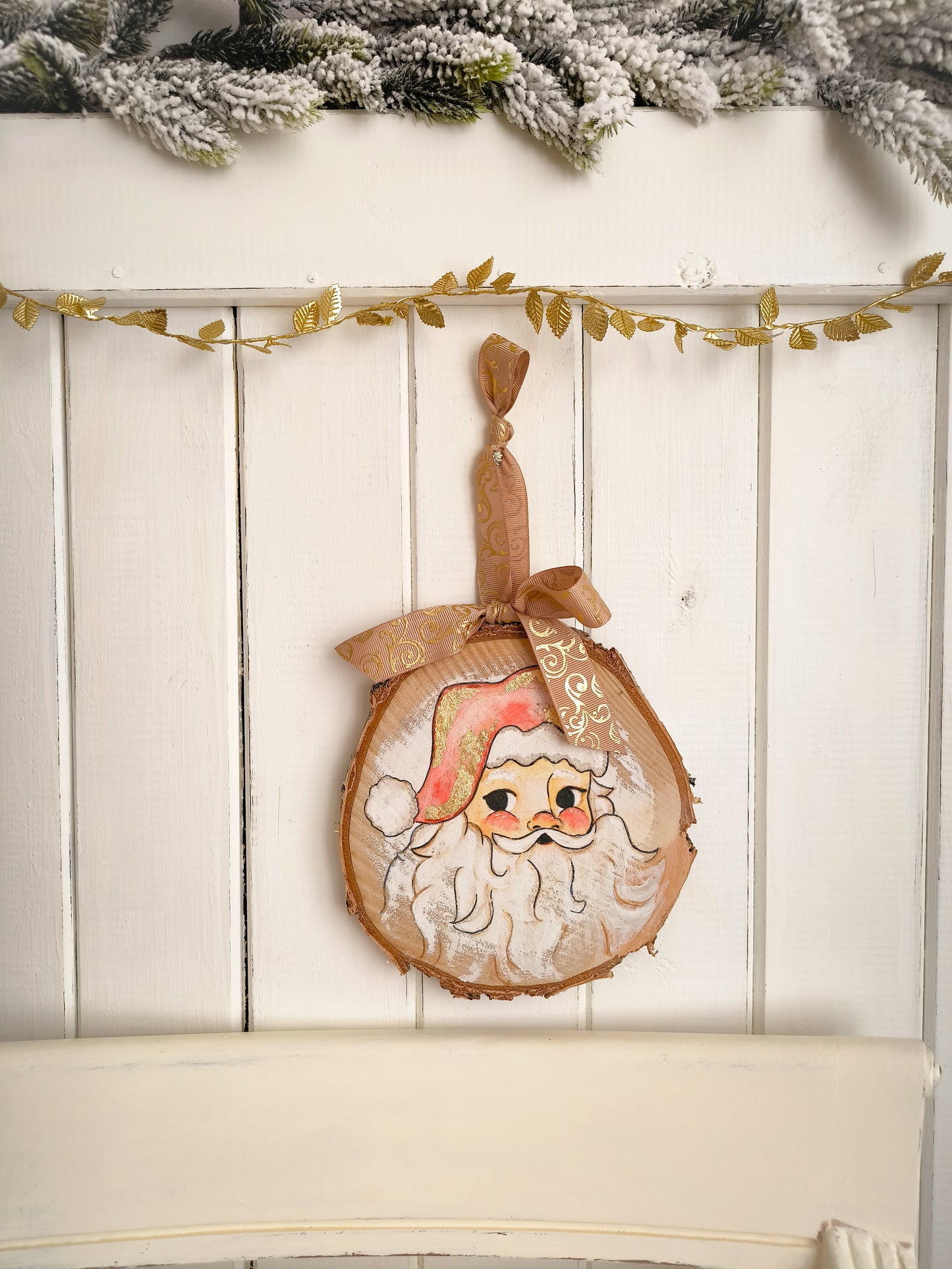 Wooden Hanging with Santa Claus