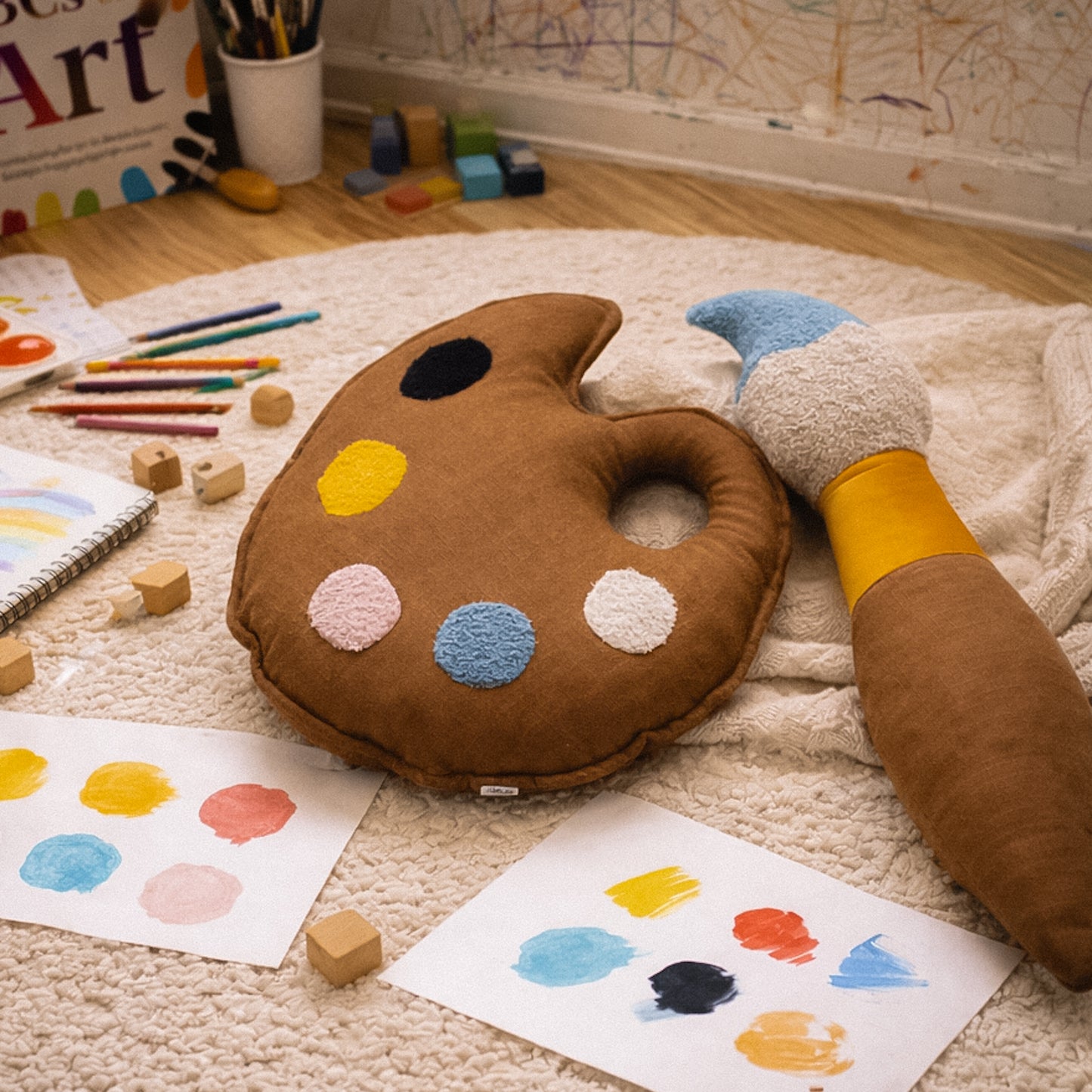 Linen Paintbrush Cushion