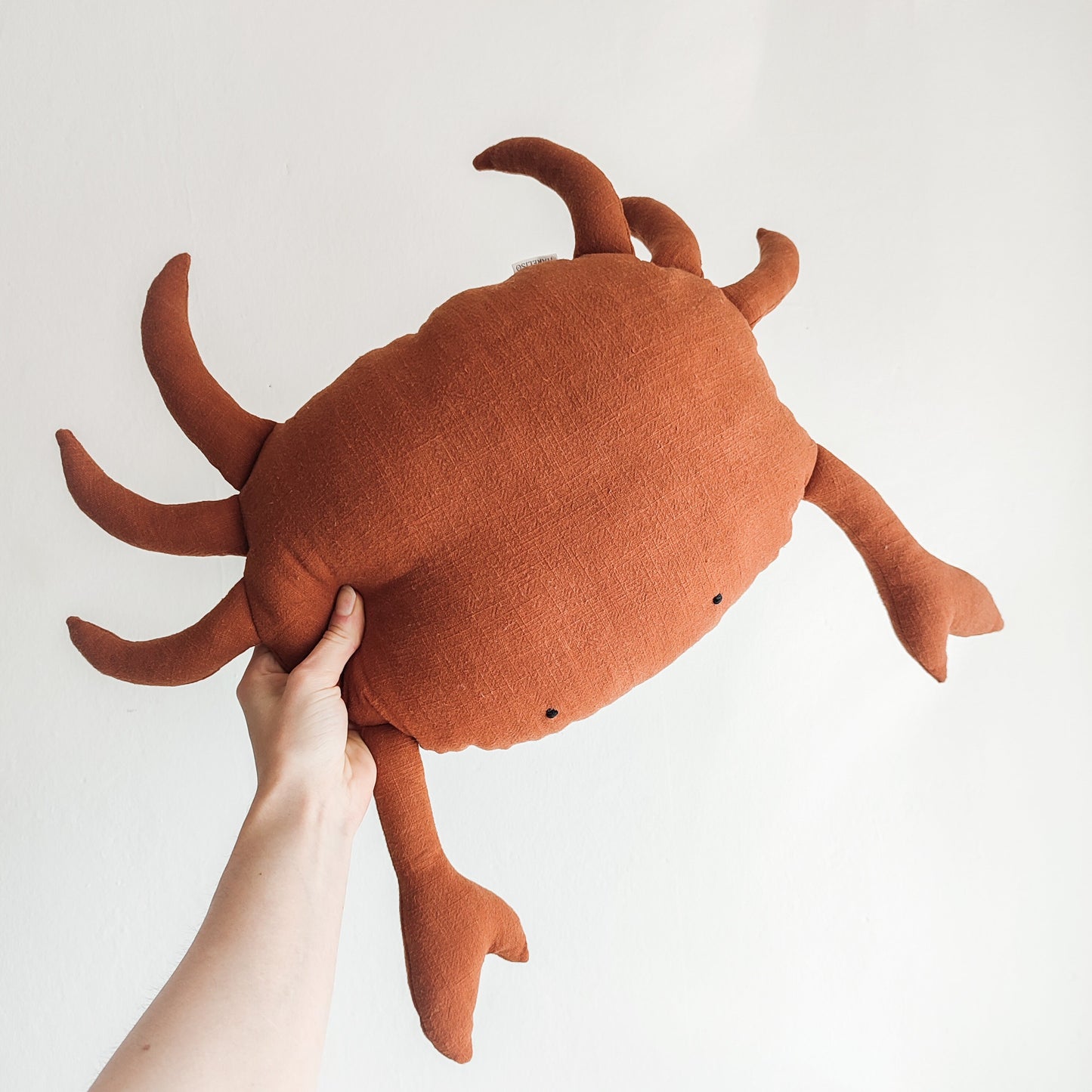 Linen Crab Cushion, Crab shaped cushion, Marine pillow, seaside decoration, maritime cushion, sea cushion, crab mascot
