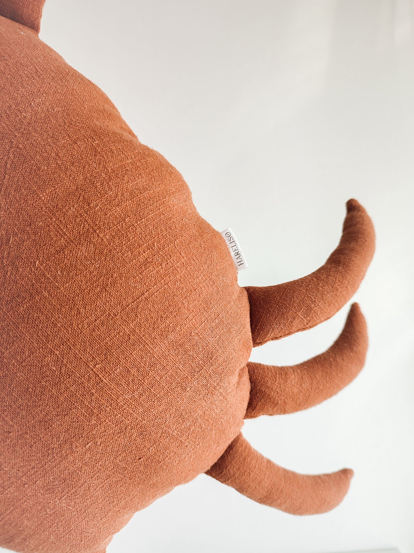 Linen Crab Cushion, Crab shaped cushion, Marine pillow, seaside decoration, maritime cushion, sea cushion, crab mascot