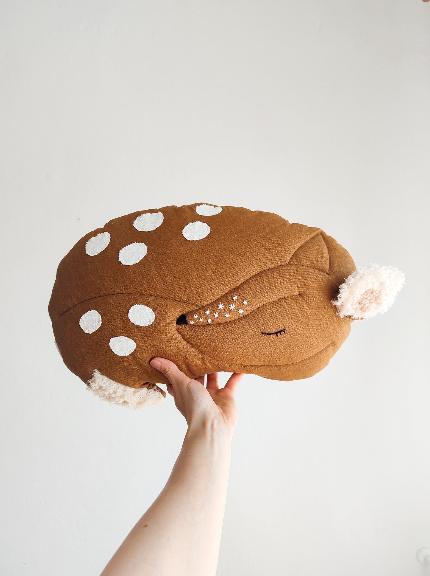 Deer Cushion, deer shaped cushion, deer pillow, deer decoration, autumn cushion, forest themed room
