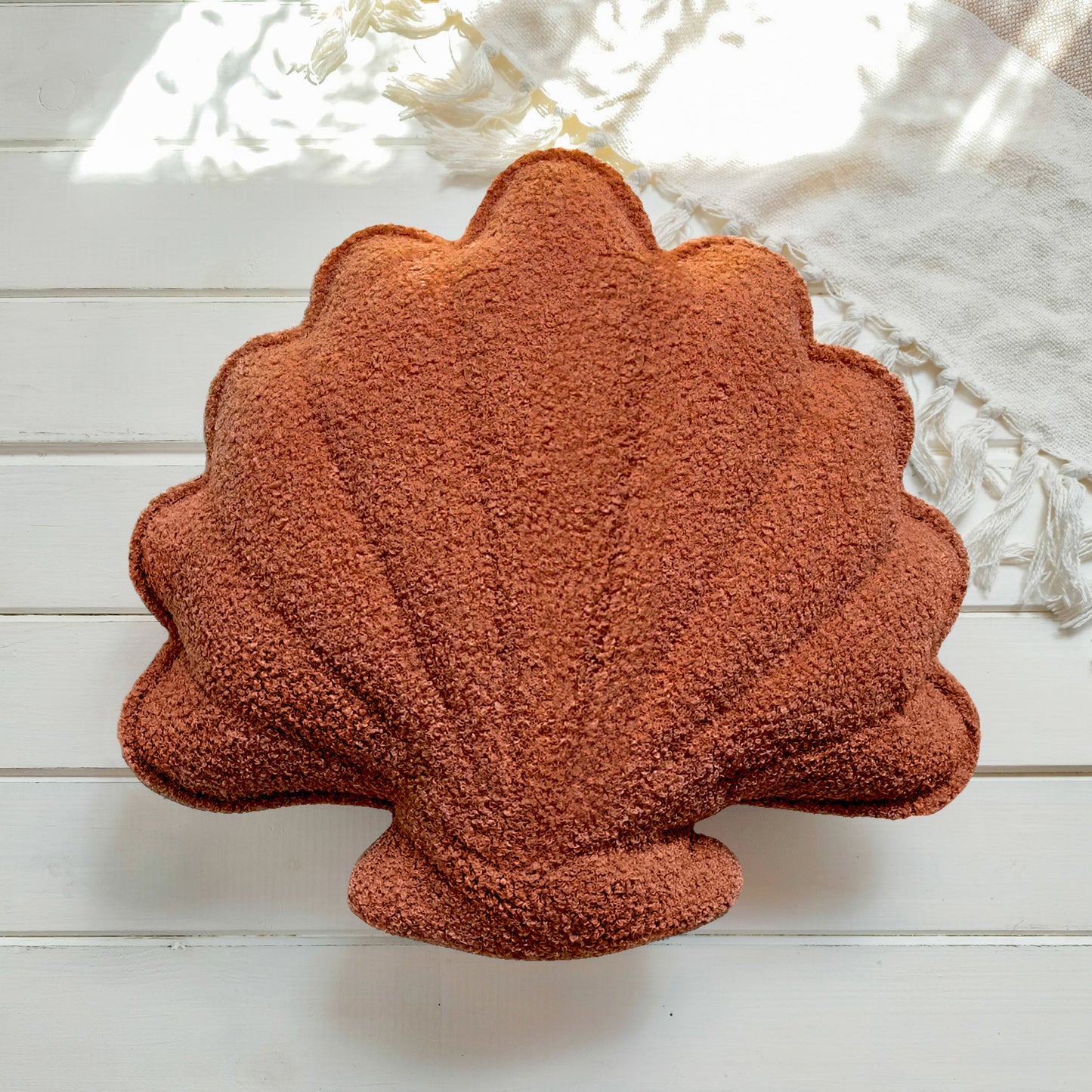 Bouclé Seashell Cushion