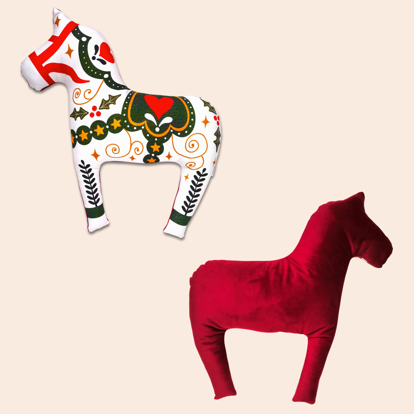 White Dala Horse Cushion