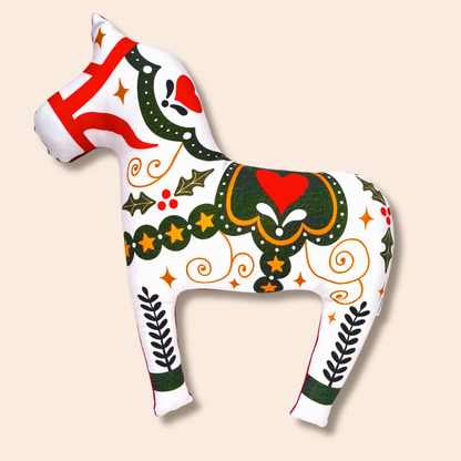 White Dala Horse Cushion
