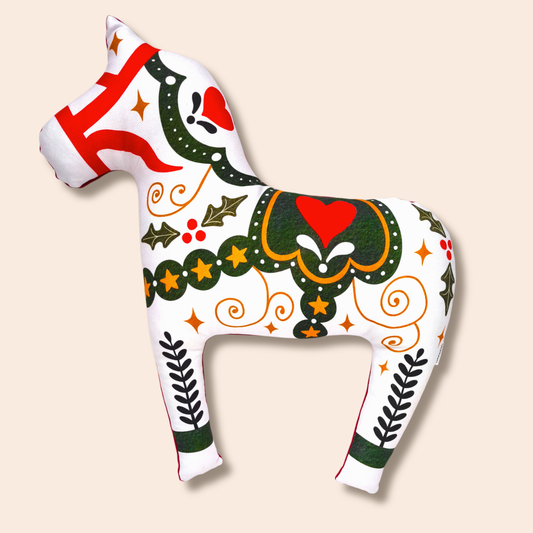White Dala Horse Cushion