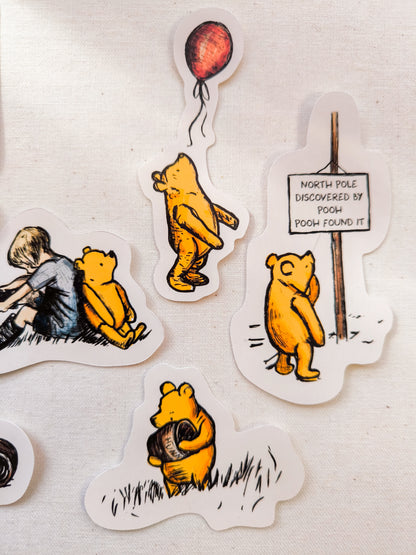 Winnie the Pooh Vintage Sticker Set