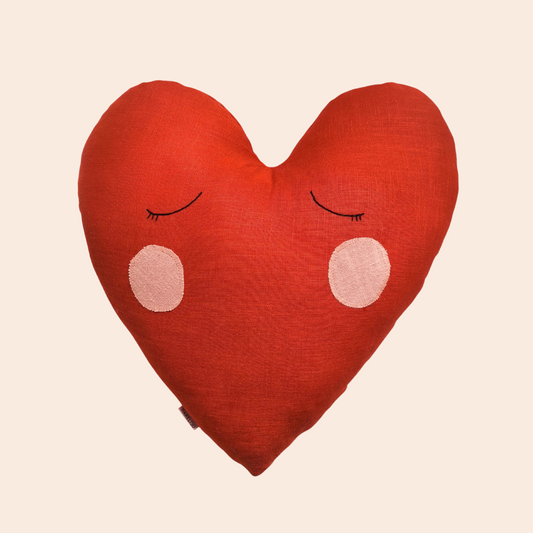 Linen Heart Shaped Cushion