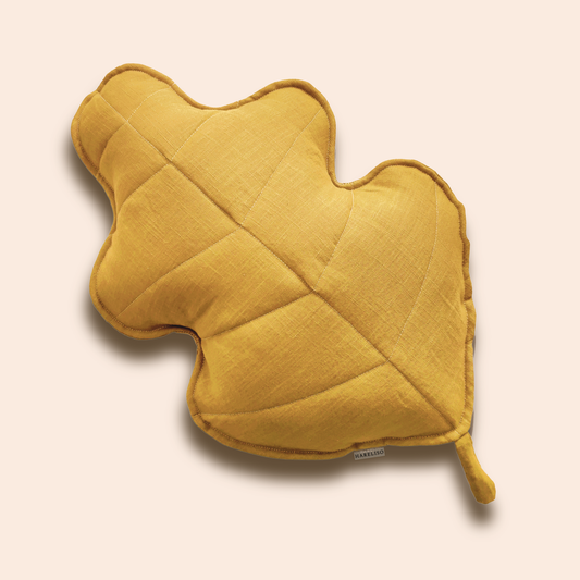 Oak Leaf Cushion (Mustard)