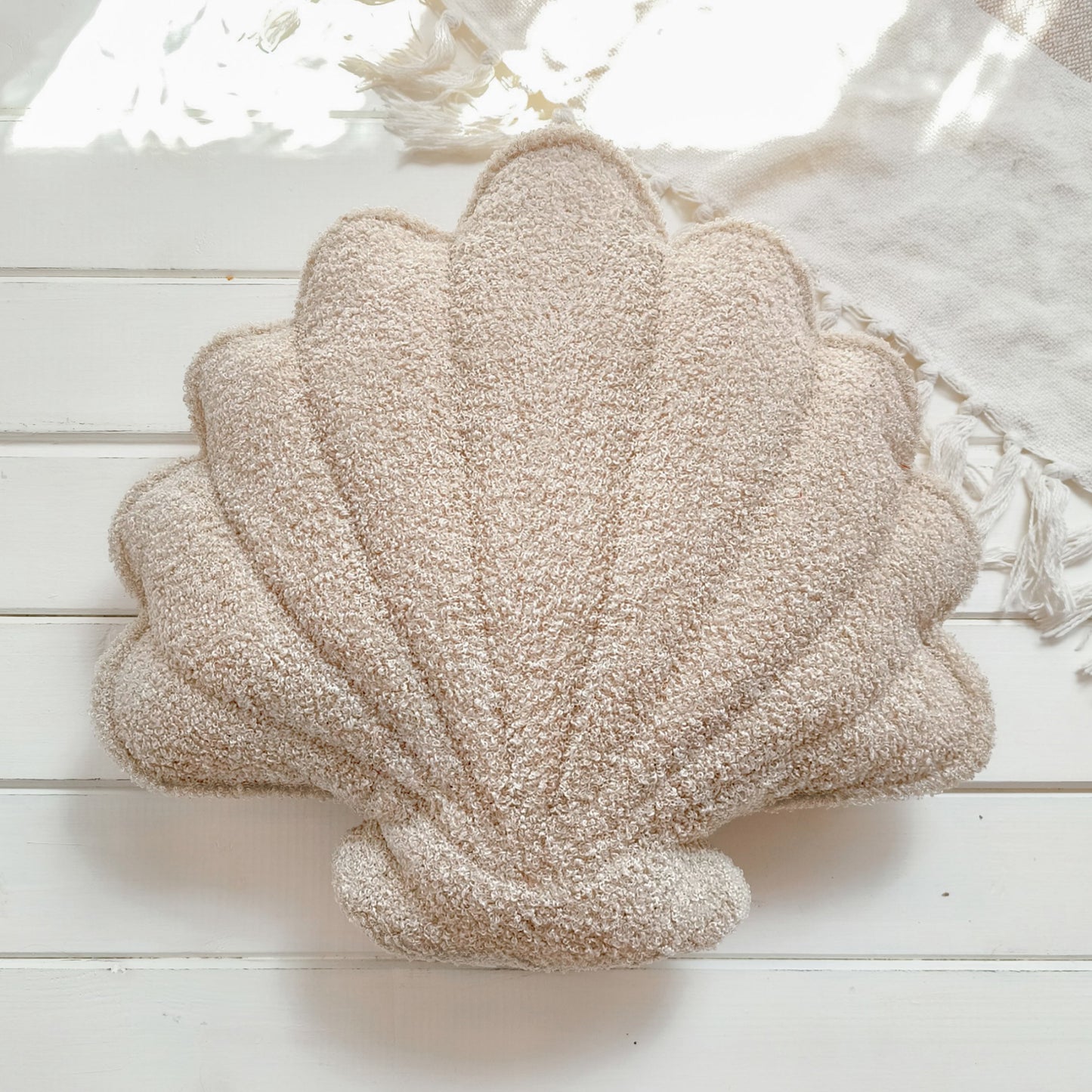Bouclé Seashell Cushion