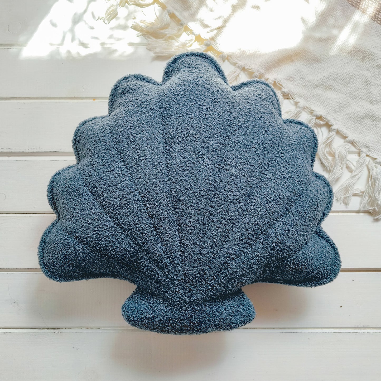 Bouclé Seashell Cushion