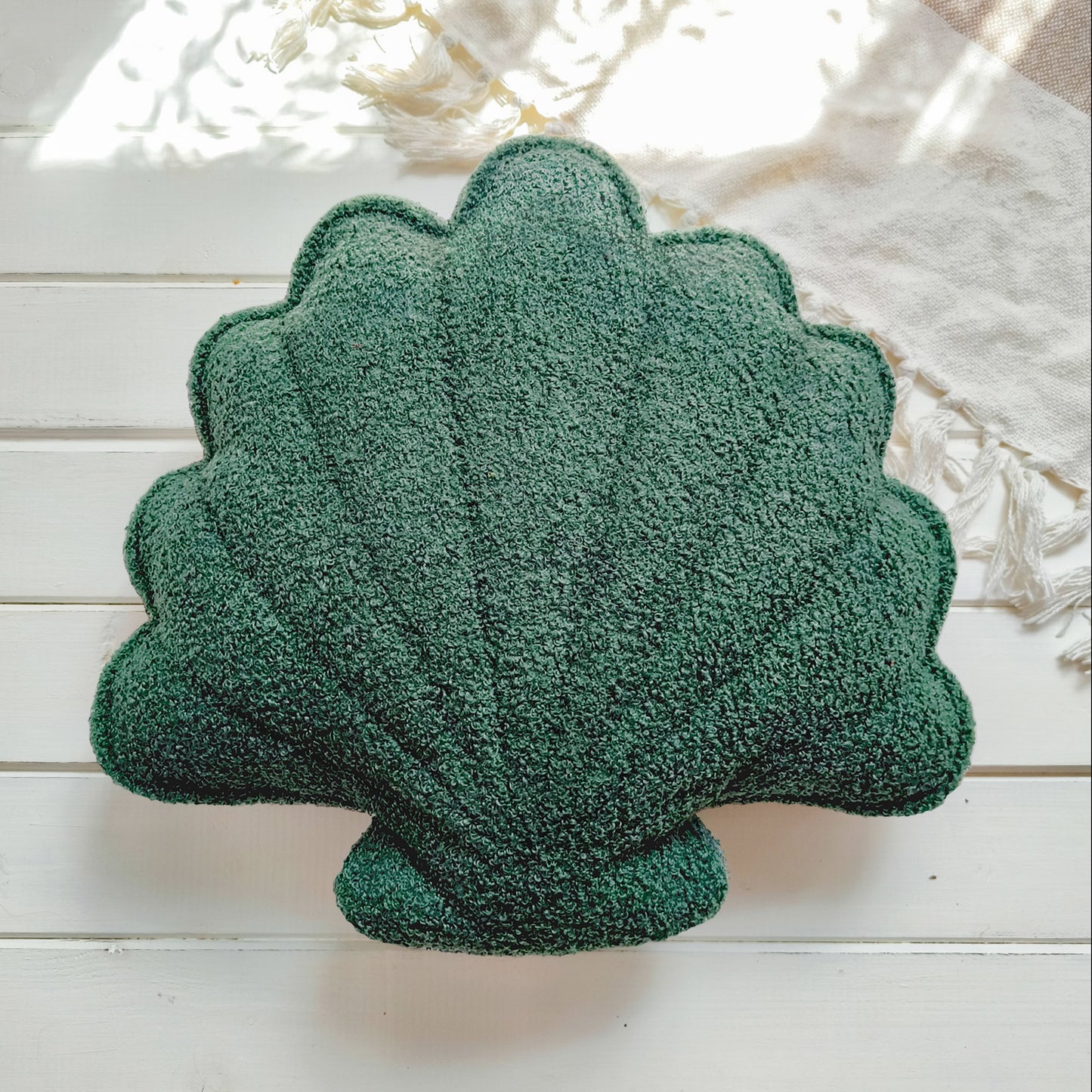 Bouclé Seashell Cushion