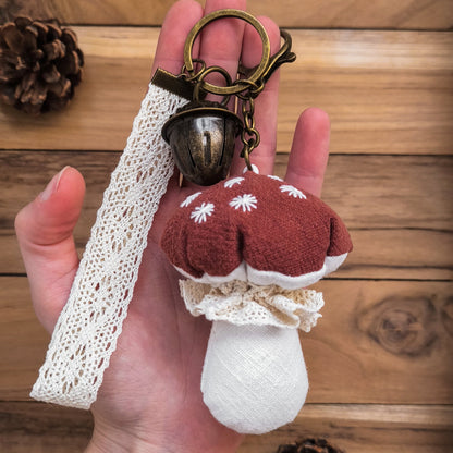 Linen Mushroom Keychain