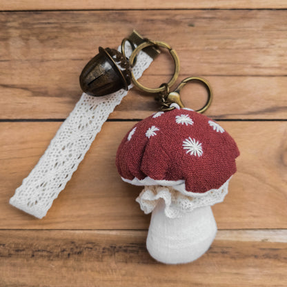 Linen Mushroom Keychain