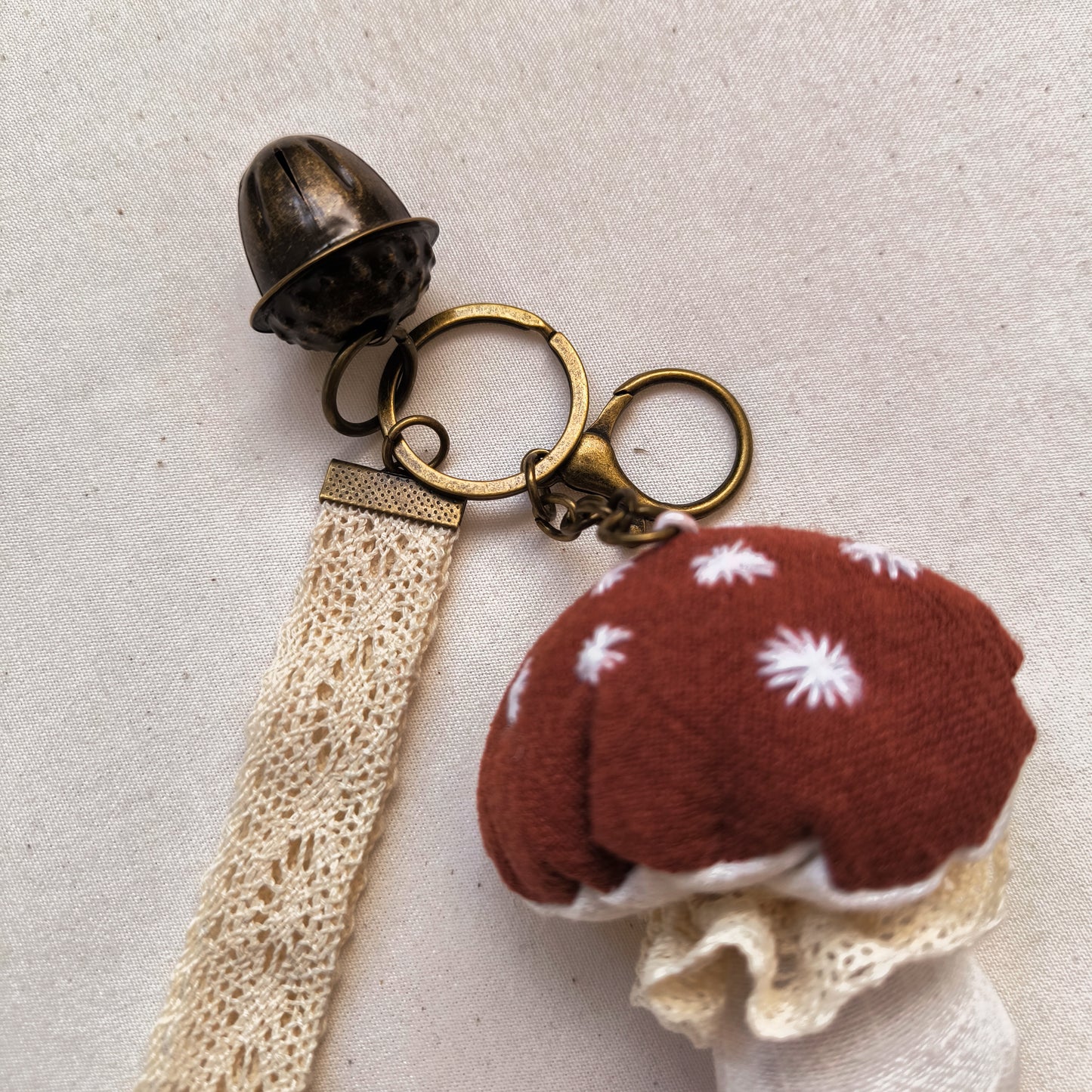 Linen Mushroom Keychain