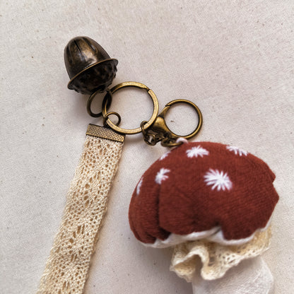 Linen Mushroom Keychain