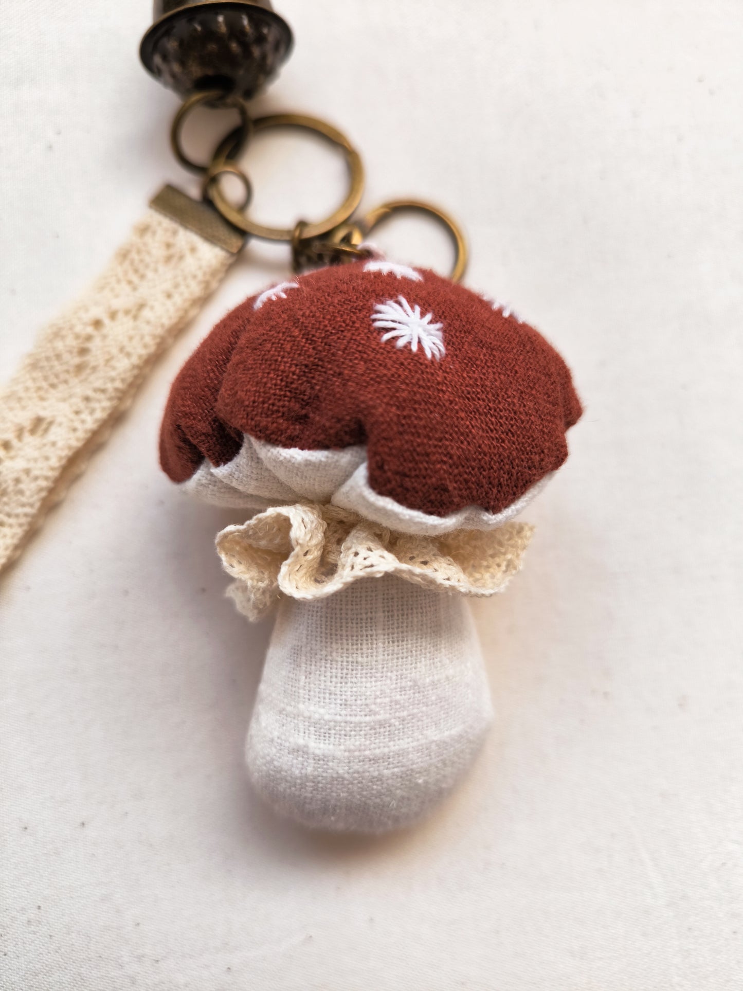 Linen Mushroom Keychain