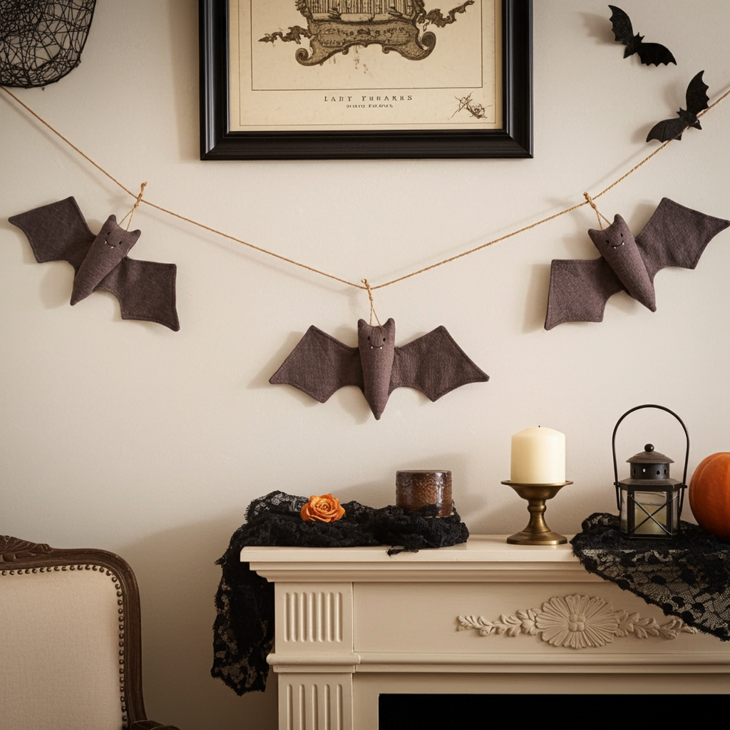 Garland with Linen Bats