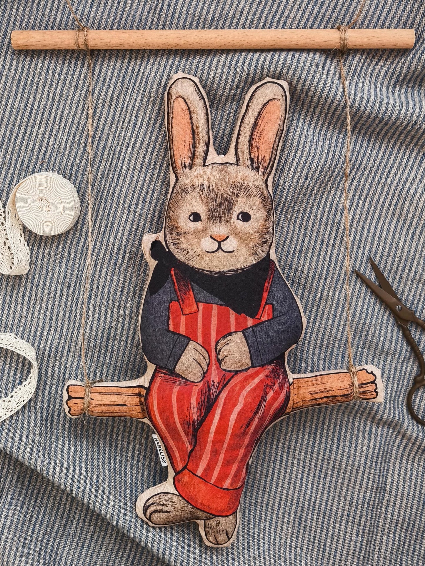 Bunny on a Swing Wall Hanging