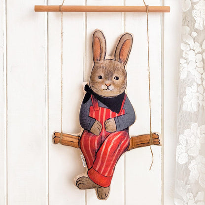 Bunny on a Swing Wall Hanging