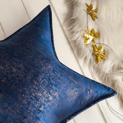 Velvet Star Cushion ( Navy Blue - Gold )