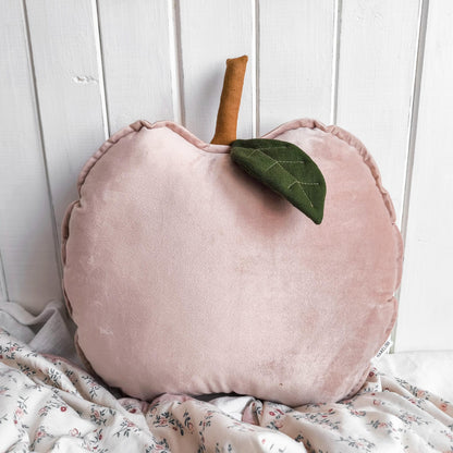 Velvet Apple Cushion (Dusty Rose)