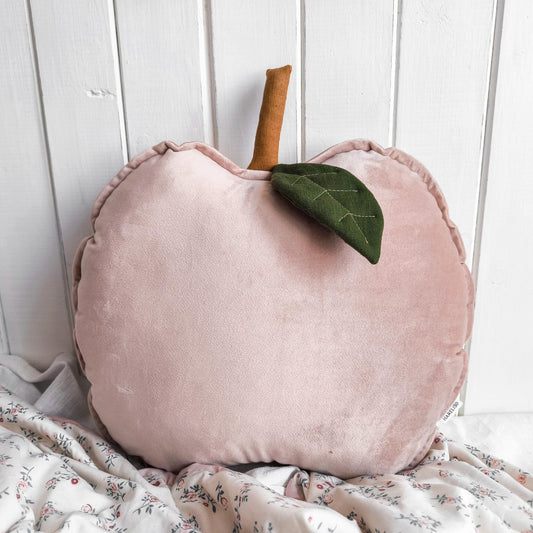 Velvet Apple Cushion (Dusty Rose)
