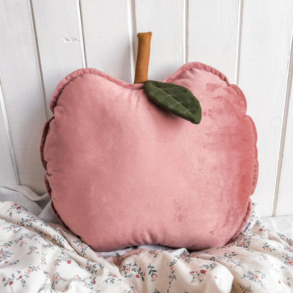 Velvet Apple Cushion (Blush Pink)