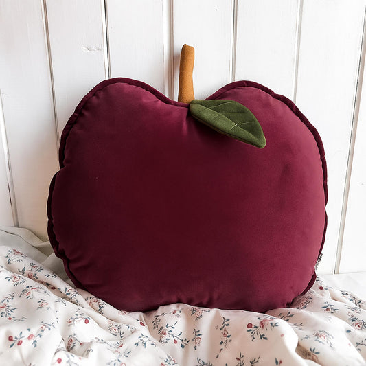 Velvet Apple Cushion (Burgundy)