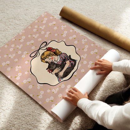 Girl with Cat Poster