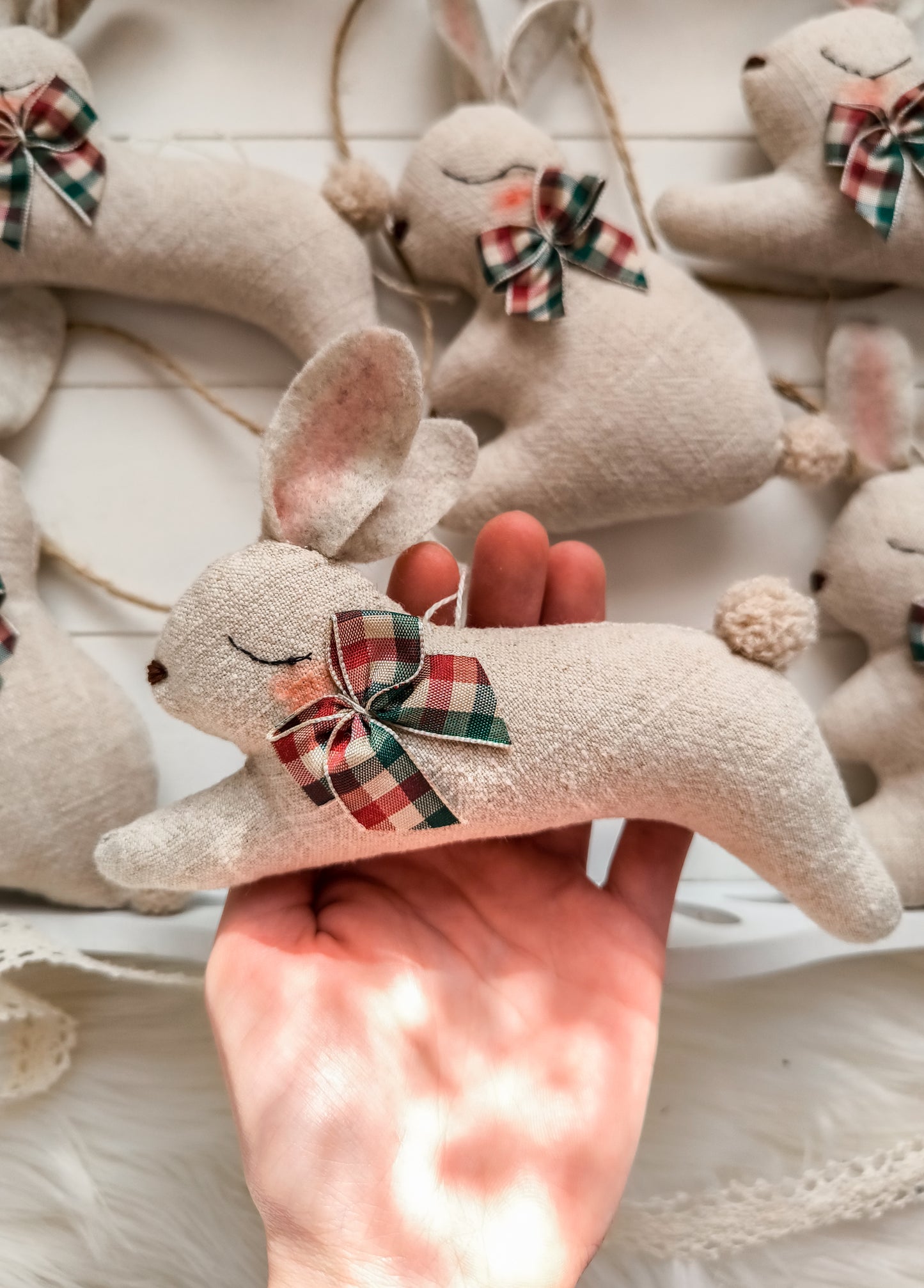 Linen Garland with Bunnies