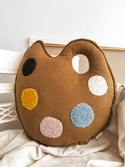Linen Paint Palette Pillow