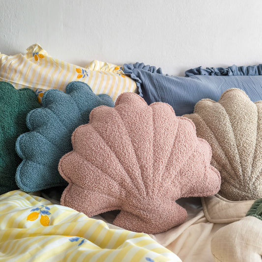 Bouclé Seashell Cushion