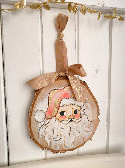 Wooden Hanging with Santa Claus