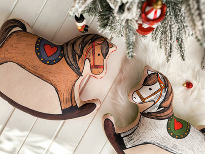 Brown Rocking Horse Cushion