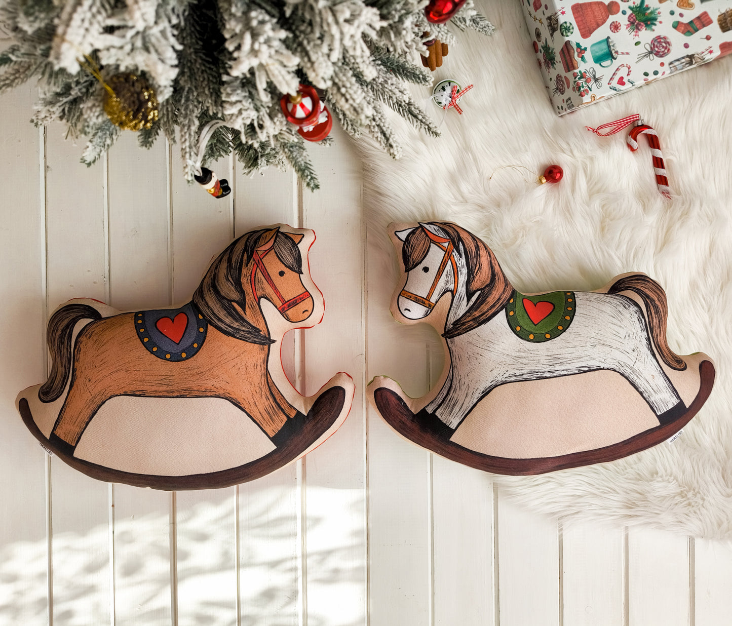 Brown Rocking Horse Cushion