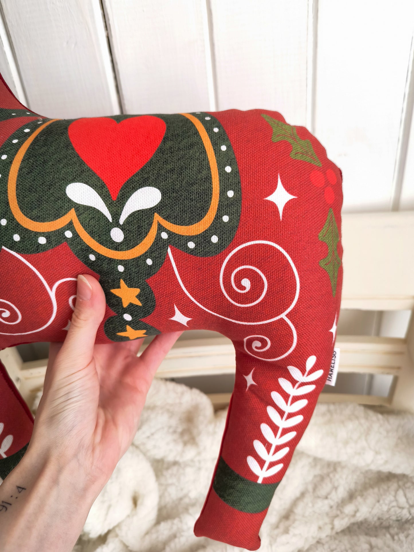 Red Dala Horse Cushion