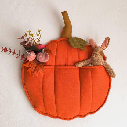 Pumpkin-Shaped Linen Wall Organizer
